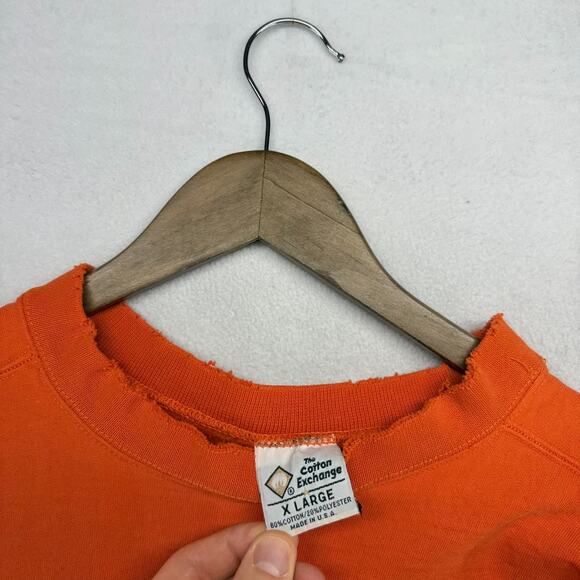 Vintage Illinois Fighting Illini Sweatshirt Men's XL Orange Distressed Boxy y2k - Picture 9 of 13